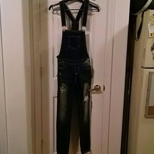 Skinny jean overalls